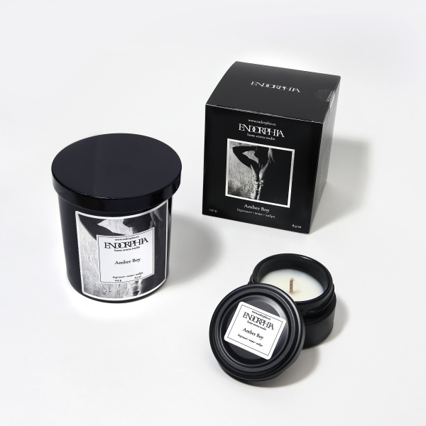 Аромасвеча Endorphia, Black, аромат  Amber Boy , 50 мл